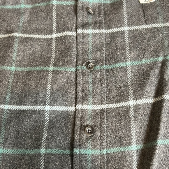 NWT Field Gear FG flannel men’s 2X grey window plaid 💯 cotton button down shirt - Picture 9 of 11